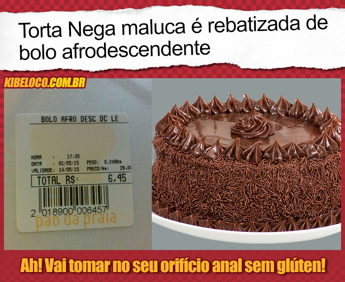 Torta Nega maluca é rebatizada de bolo afrodescendente