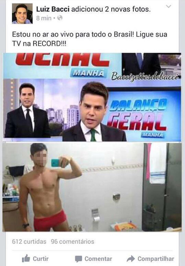 Rede social do Bacci. 