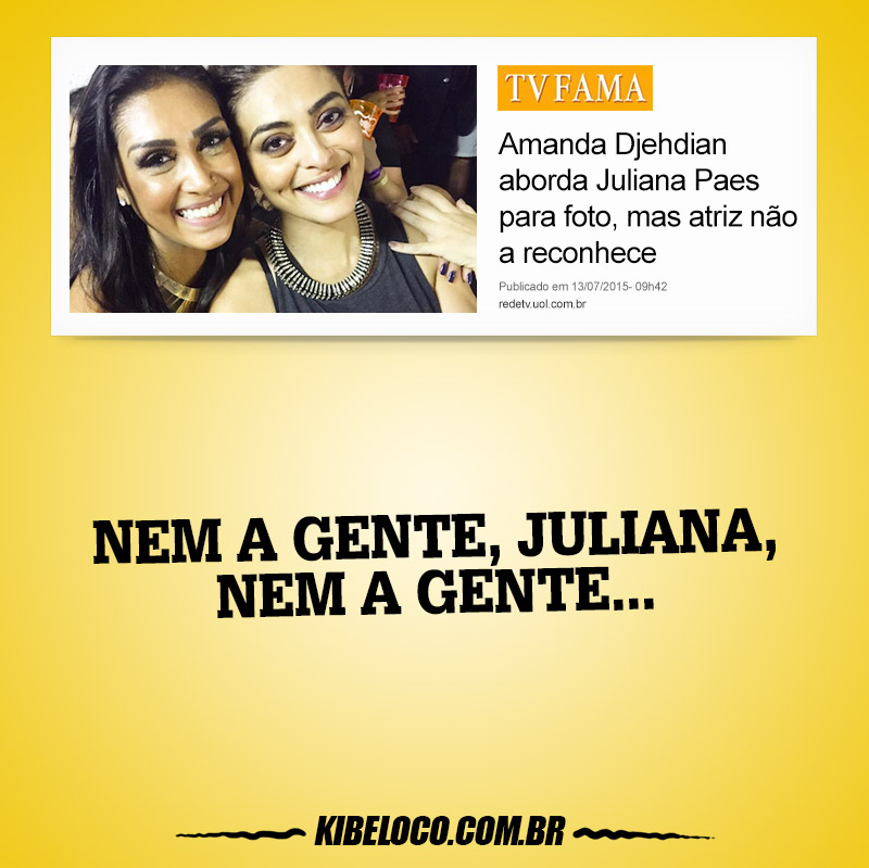Amanda Djehdian aborda Juliana Paes para foto, mas atriz não a reconhece