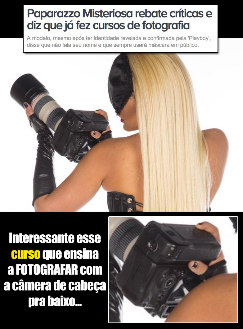 Paparazzo entendendo tudo da câmera
